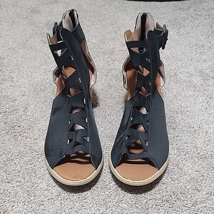 Women's Black Strappy Sandals